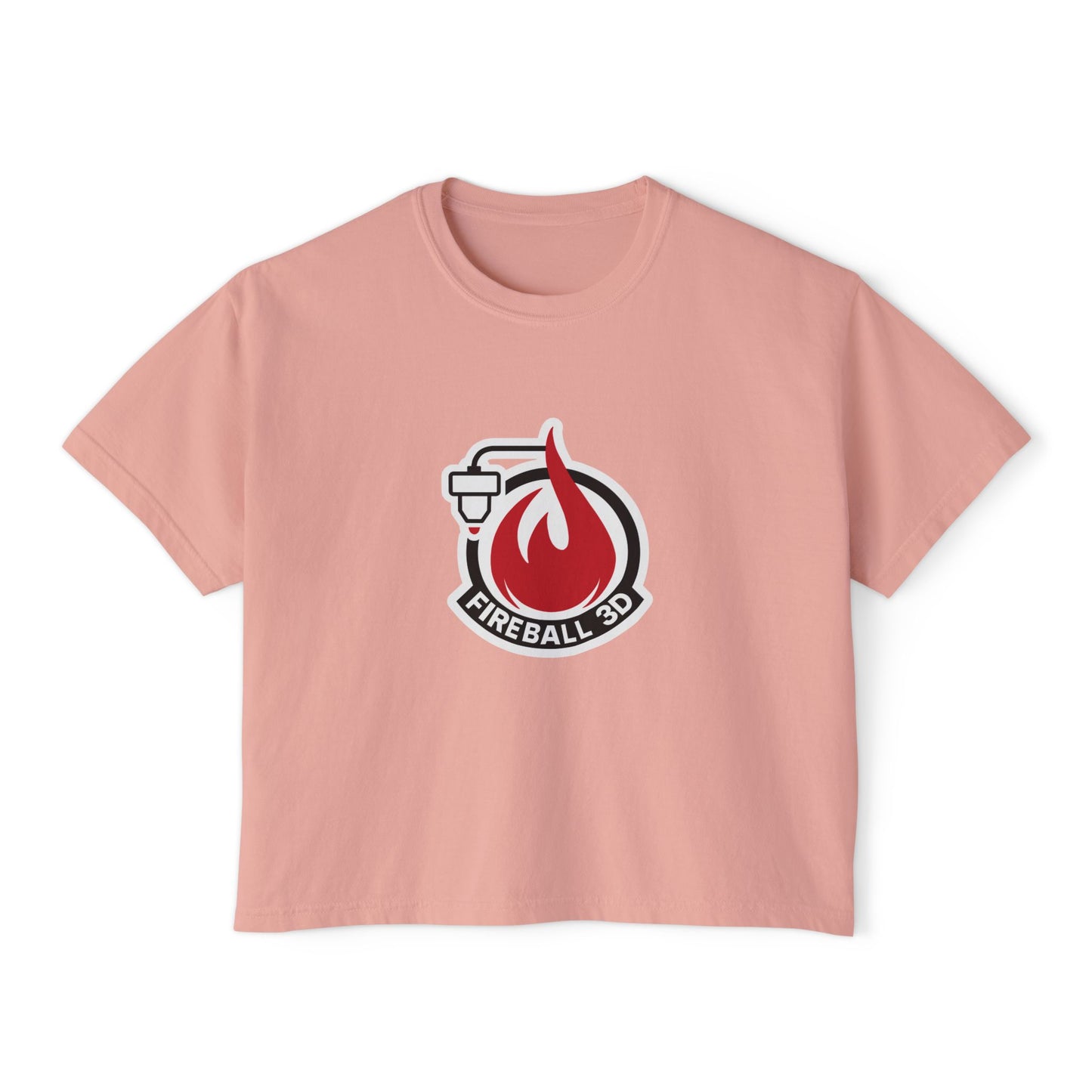 Camiseta cuadrada para mujer con el logotipo 3D de Fireball
