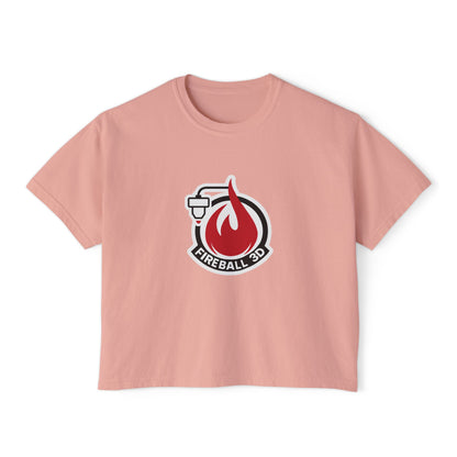 Camiseta cuadrada para mujer con el logotipo 3D de Fireball