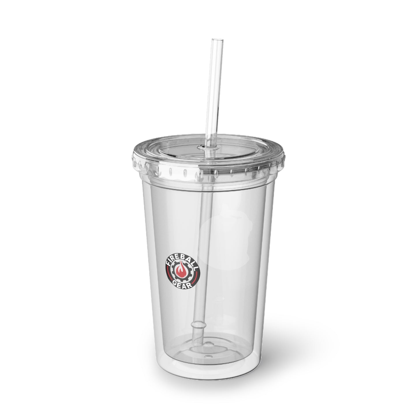 Fireball 3D - 16oz Insulated Acrylic Tumbler, with Lid and Straw