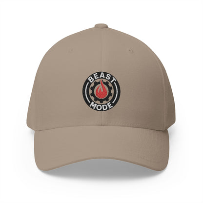 Beast Mode Series - Flame & Gear Circle - FlexFit Cap - Black & Red