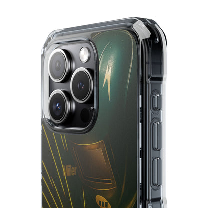 Miller Welder - Fundas magnéticas transparentes resistentes a impactos para iPhone