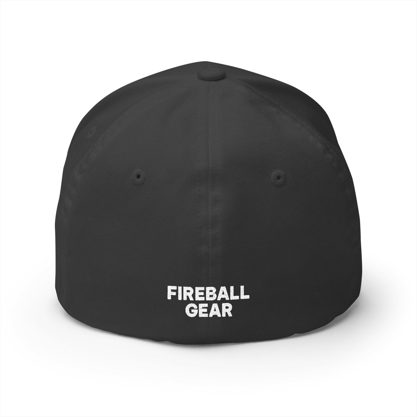 Fireball 3D - Brand Logo - Red & White - Dark Colors - FlexFit Cap