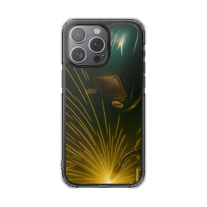 Miller Welder - Fundas magnéticas transparentes resistentes a impactos para iPhone