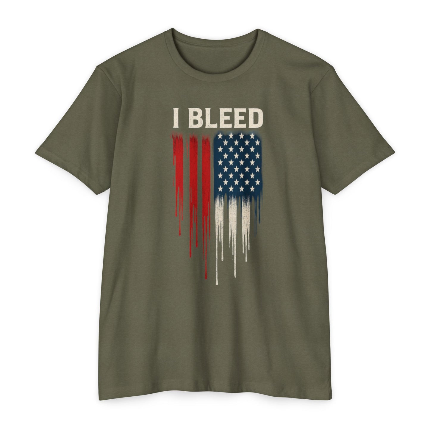 Ich blute - Rot, Weiß &amp; Blau - Unisex T-Shirt