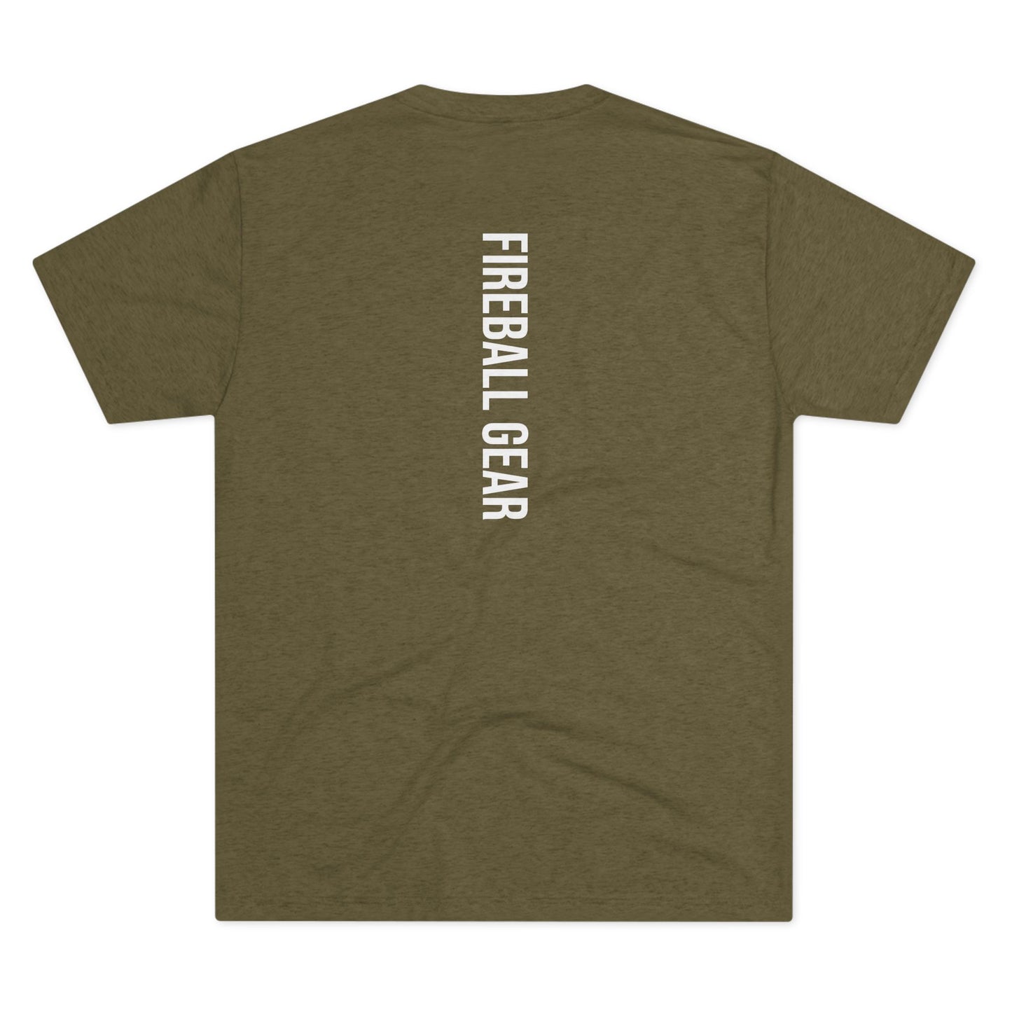 Fireball Gear - Camiseta unisex de mezcla triple blanca con llamas y engranajes