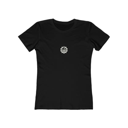 Fireball Gear - Flame &amp; Gear - Gris y blanco - Camiseta ajustada para mujer
