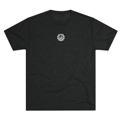Fireball Gear - Flamme &amp; Ausrüstung zentriert - Grau &amp; Weiß - Unisex Triblend T-Shirt