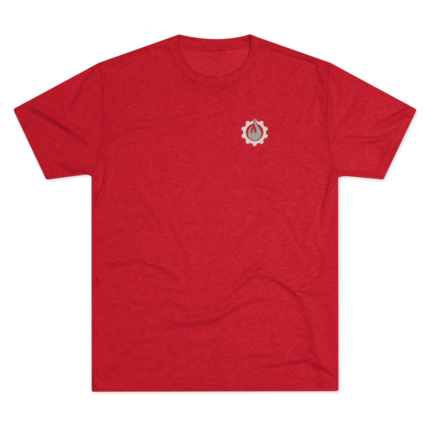 Fireball Gear - Flame &amp; Gear - Gris y blanco - Camiseta unisex de mezcla triple