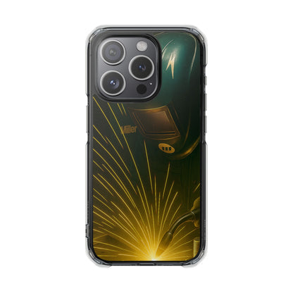 Miller Welder - Fundas magnéticas transparentes resistentes a impactos para iPhone