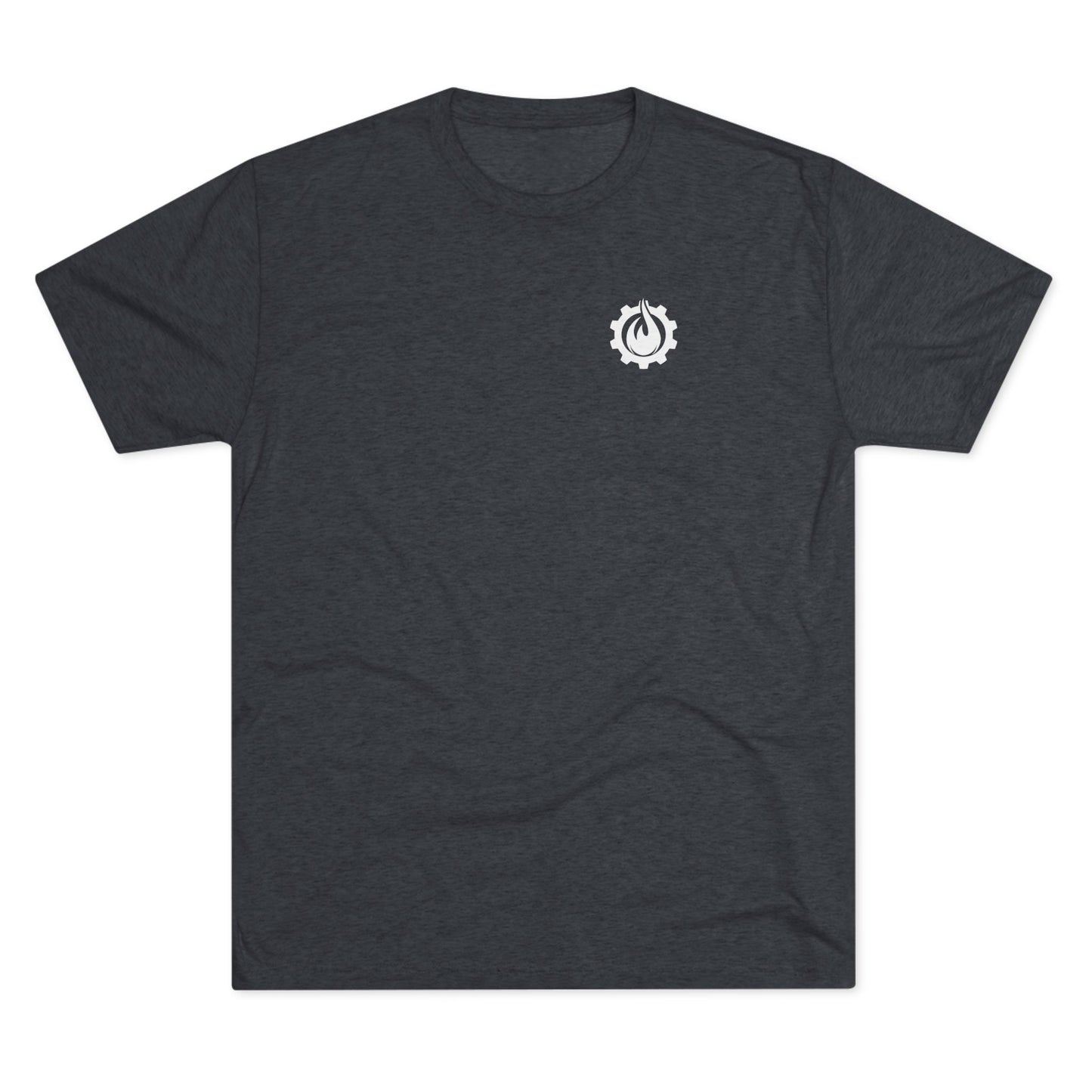 Fireball Gear - Flame &amp; Gear - Camiseta unisex de mezcla triple blanca