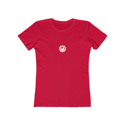 Fireball Gear - Flame &amp; Gear - Camiseta ajustada para mujer - Blanca