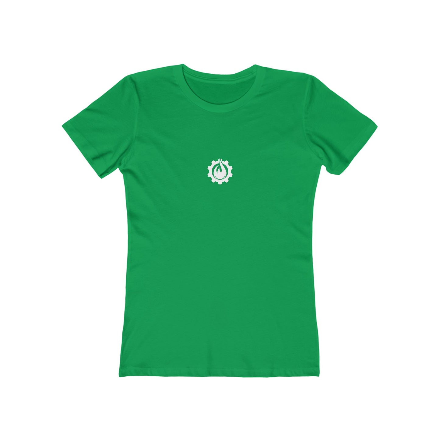 Fireball Gear - Flame &amp; Gear - Camiseta ajustada para mujer - Blanca