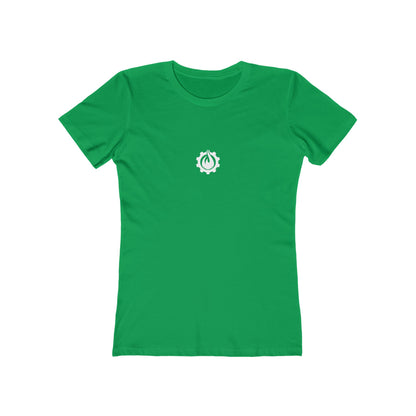Fireball Gear - Flame &amp; Gear - Camiseta ajustada para mujer - Blanca