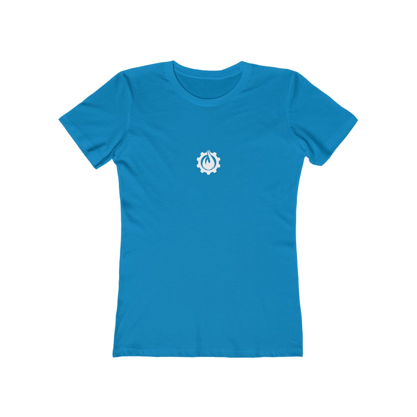 Fireball Gear - Flame &amp; Gear - Camiseta ajustada para mujer - Blanca