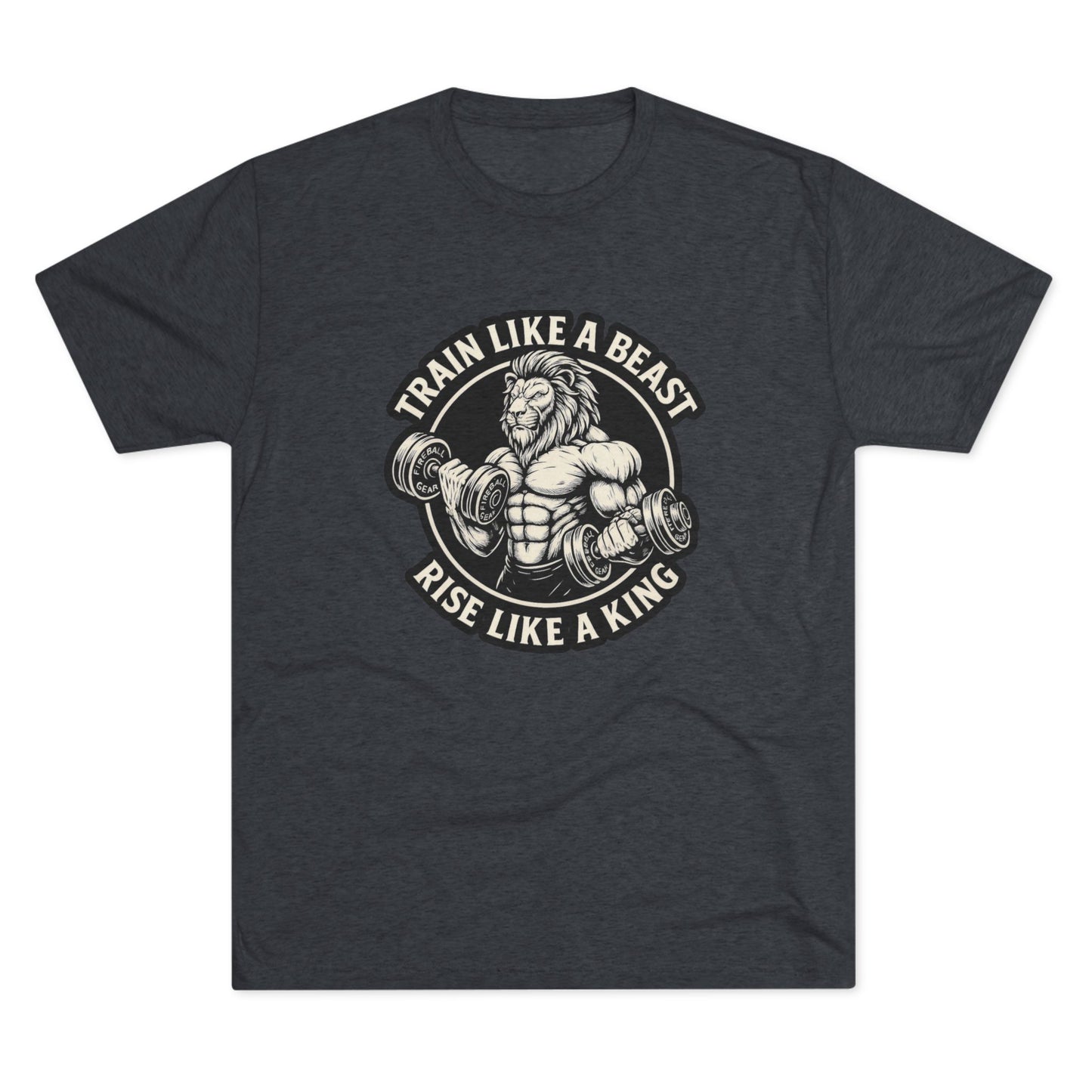 Serie Modo Bestia - Entrena como una bestia, asciende como un rey - Camiseta unisex de mezcla triple