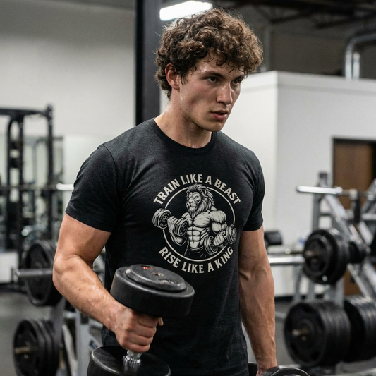 Beast Mode Series - Train Like a Beast, Rise Like a King - Triblend T-shirt
