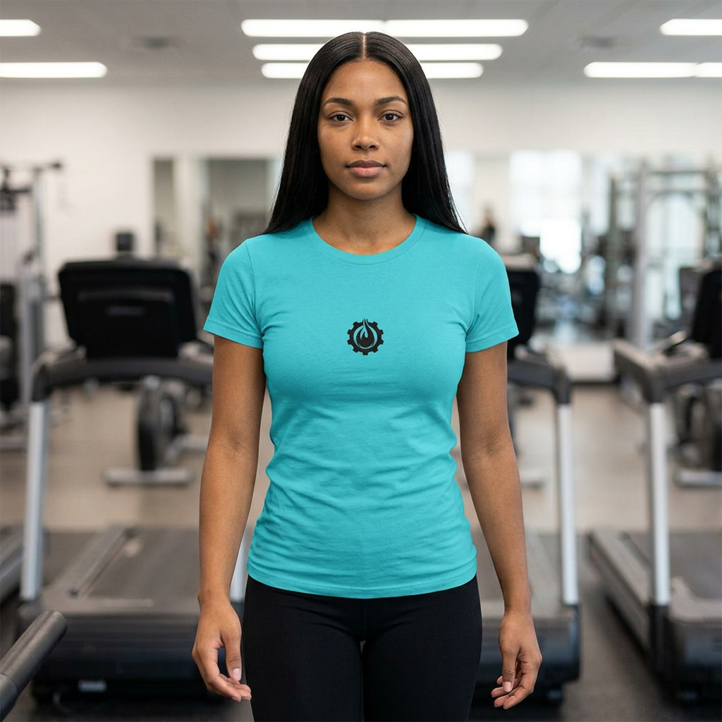 Fireball Gear - Flame &amp; Gear - Schwarz - Damen Slim Fit T-Shirt