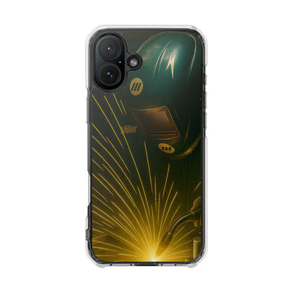 Miller Welder - Fundas magnéticas transparentes resistentes a impactos para iPhone