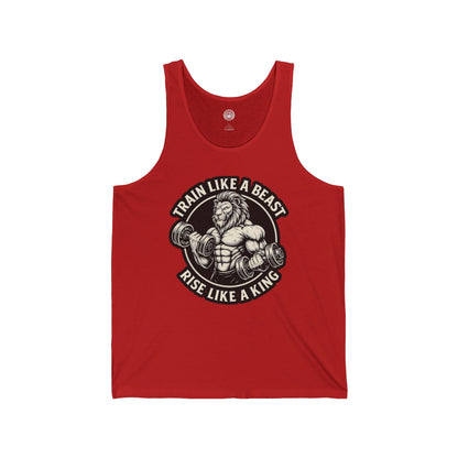 Beast Mode Series - Train Like a Beast, Rise Like a King - Fitness Jersey Tank Top