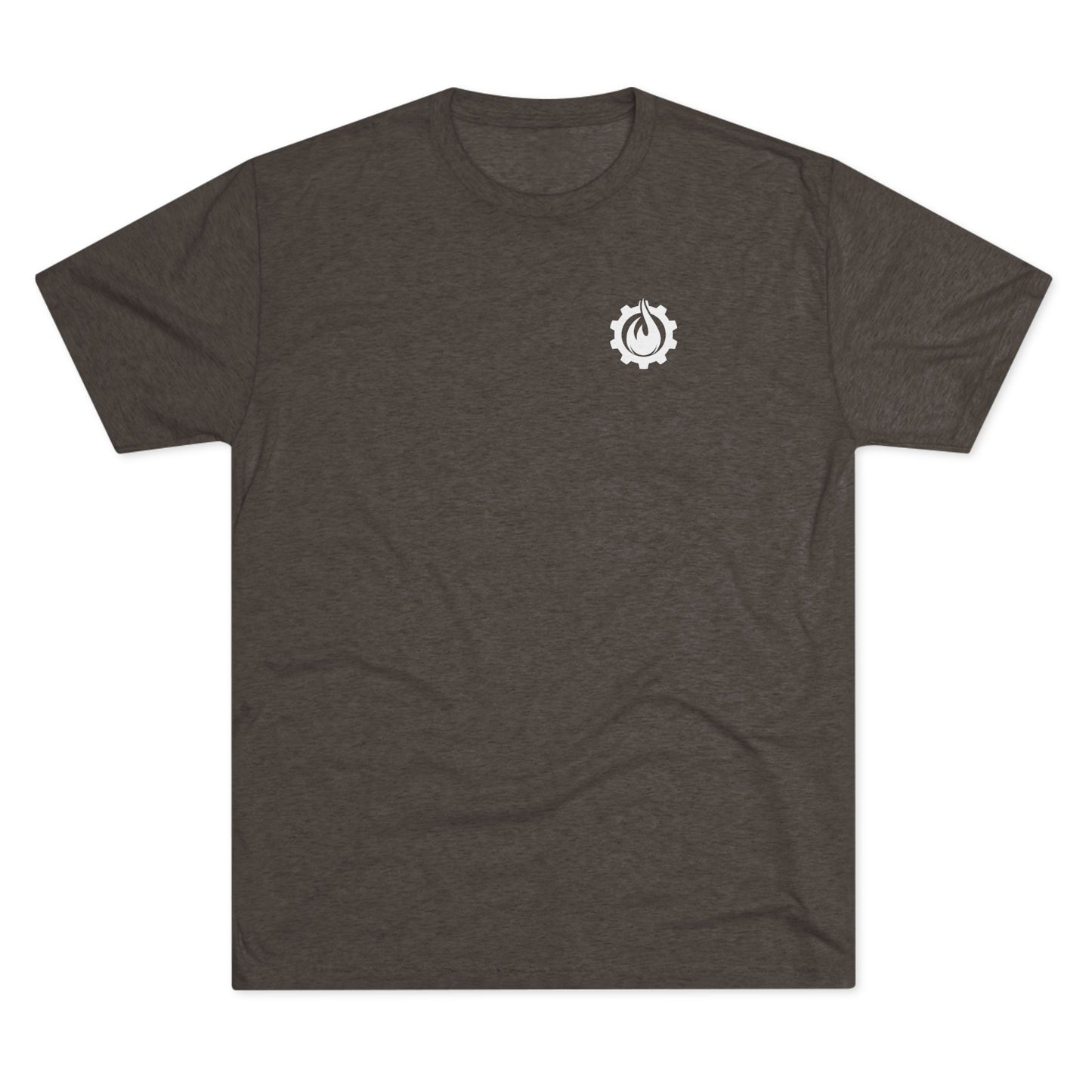 Fireball Gear - Flame &amp; Gear - Camiseta unisex de mezcla triple blanca