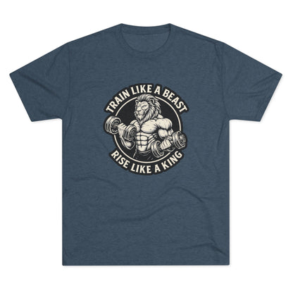 Serie Modo Bestia - Entrena como una bestia, asciende como un rey - Camiseta unisex de mezcla triple