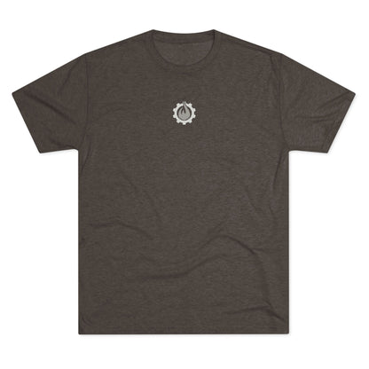Fireball Gear - Flamme &amp; Ausrüstung zentriert - Grau &amp; Weiß - Unisex Triblend T-Shirt