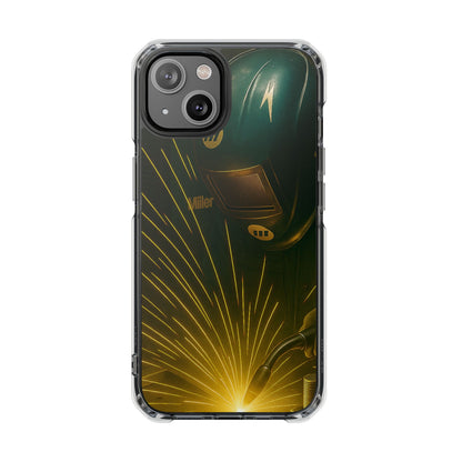 Miller Welder - Fundas magnéticas transparentes resistentes a impactos para iPhone
