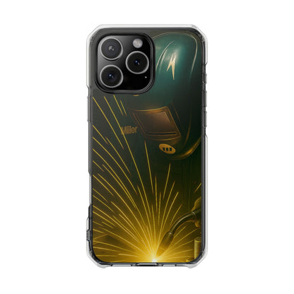 Miller Welder - Fundas magnéticas transparentes resistentes a impactos para iPhone