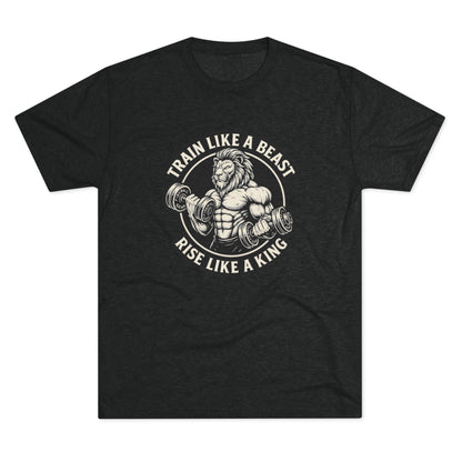 Serie Modo Bestia - Entrena como una bestia, asciende como un rey - Camiseta unisex de mezcla triple