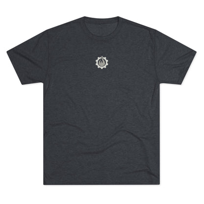 Fireball Gear - Flamme &amp; Ausrüstung zentriert - Grau &amp; Weiß - Unisex Triblend T-Shirt