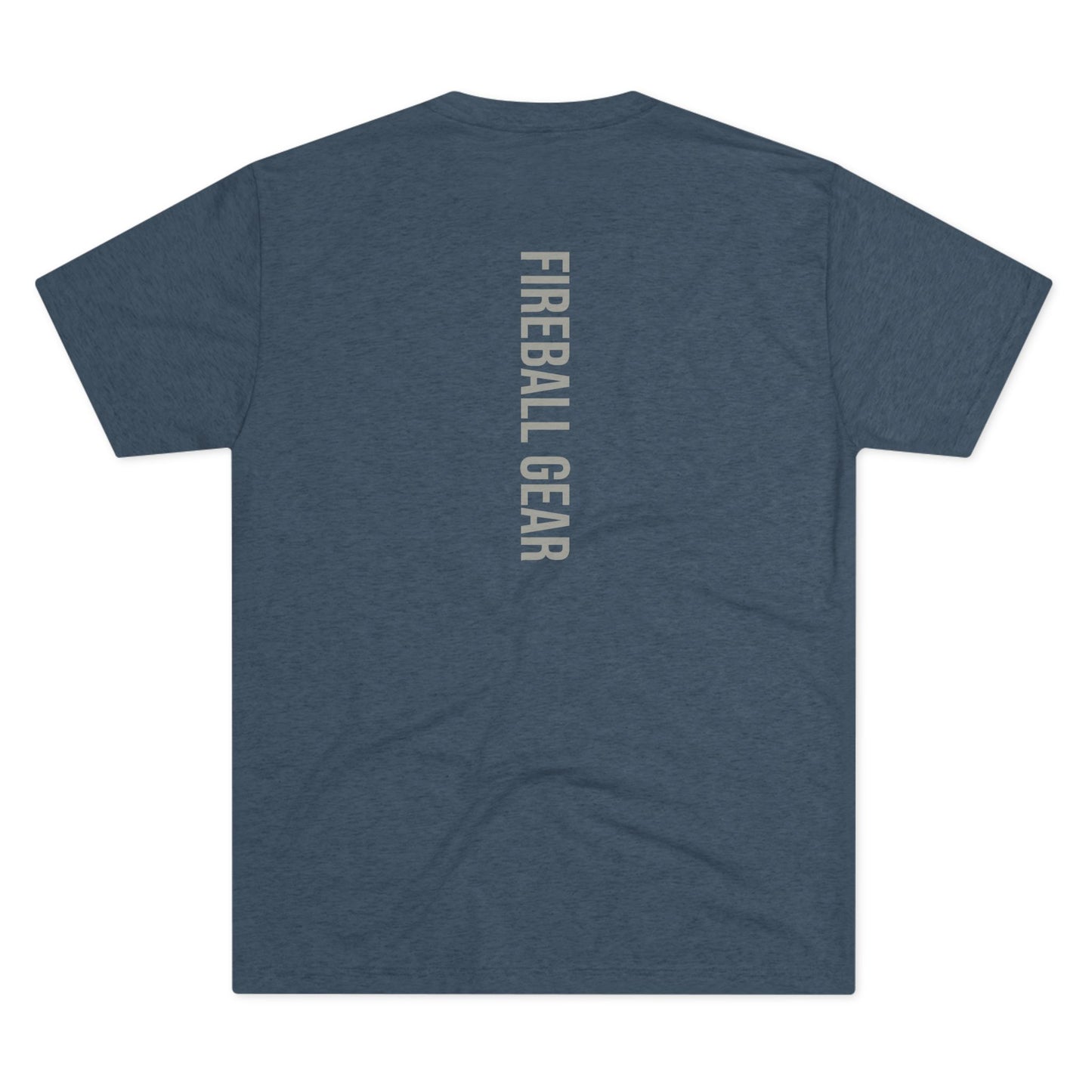 Fireball Gear - Flame &amp; Gear - Gris y blanco - Camiseta unisex de mezcla triple