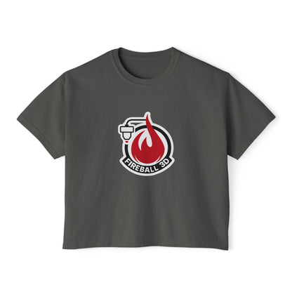 Camiseta cuadrada para mujer con el logotipo 3D de Fireball