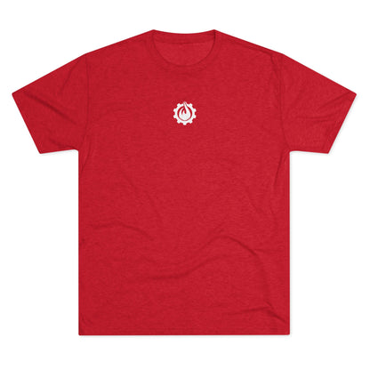 Fireball Gear - Flame & Gear Centered - White - Triblend T-shirt