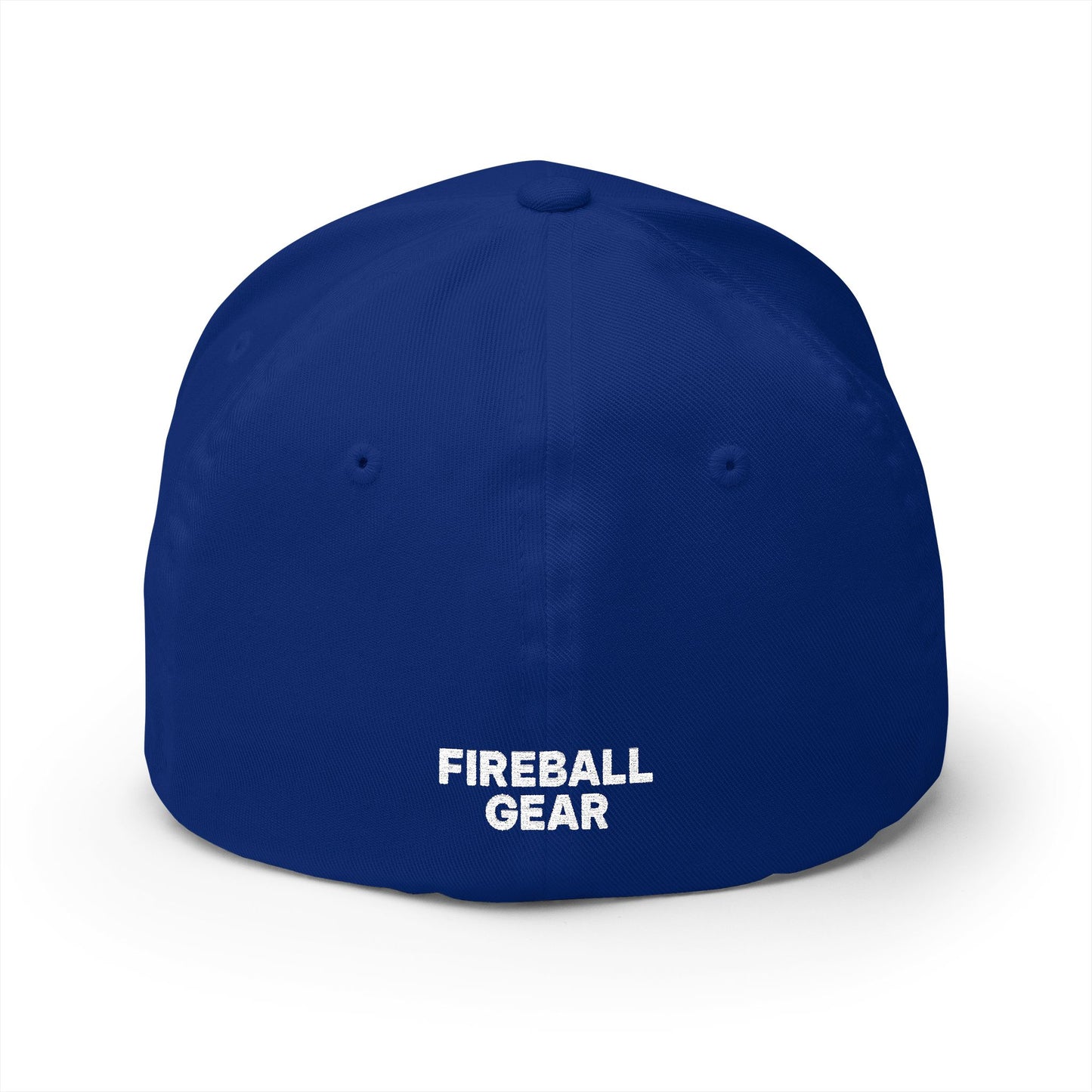 Fireball Gear - Flame & Gear - White - FlexFit Embroidered Baseball Cap