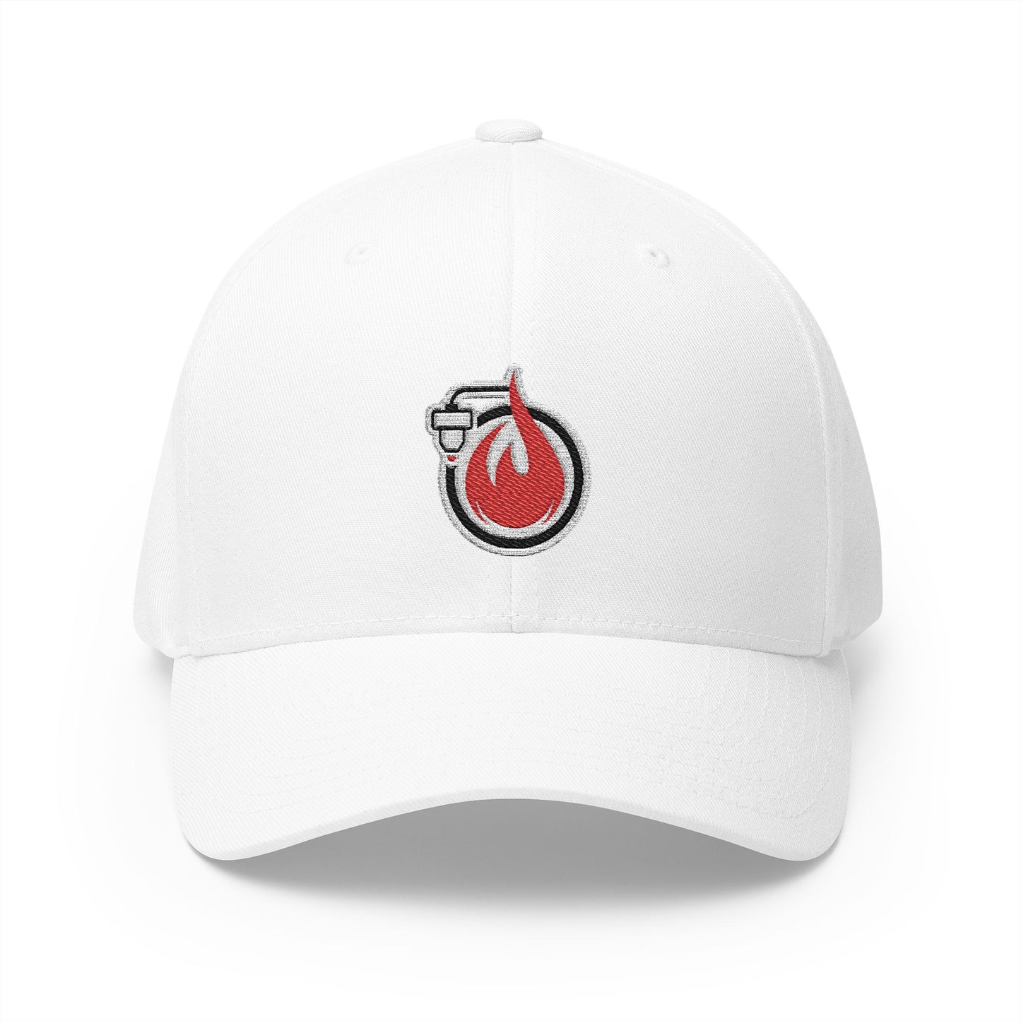 Fireball 3D - Brand Logo - Red & White - Light Colors - FlexFit Cap