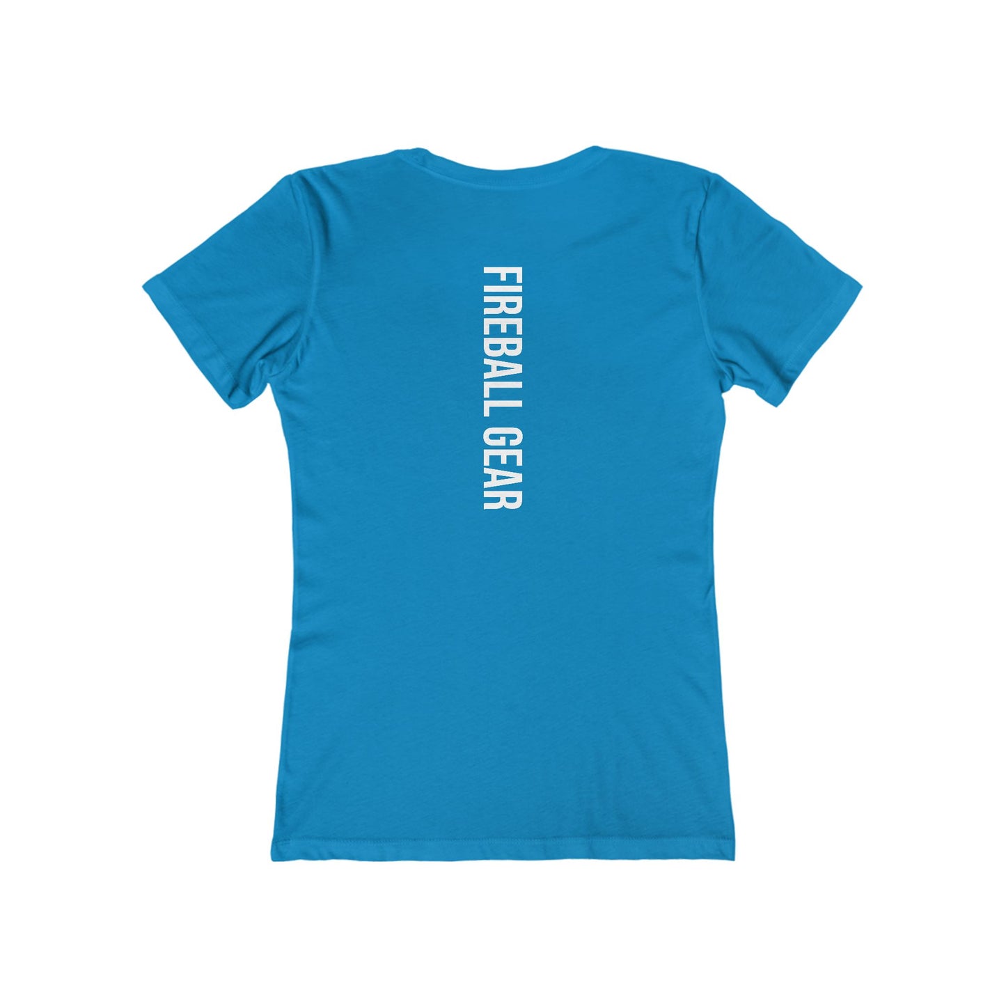 Fireball Gear - Flame &amp; Gear - Camiseta ajustada para mujer - Blanca