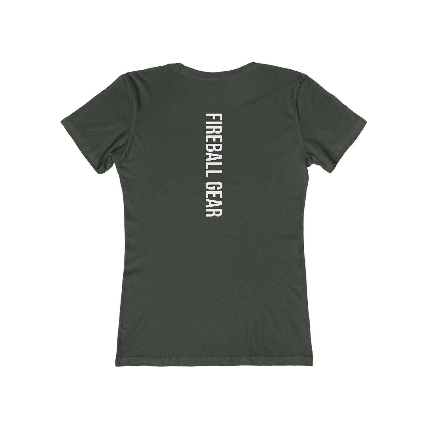 Fireball Gear - Flame &amp; Gear - Camiseta ajustada para mujer - Blanca