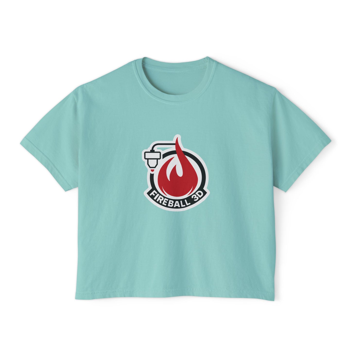 Camiseta cuadrada para mujer con el logotipo 3D de Fireball