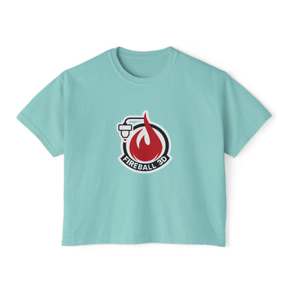Camiseta cuadrada para mujer con el logotipo 3D de Fireball