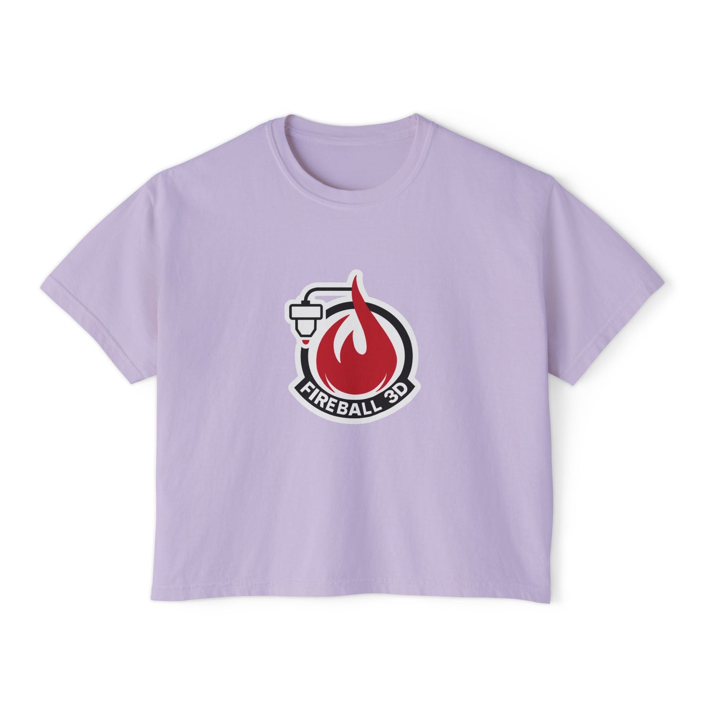 Camiseta cuadrada para mujer con el logotipo 3D de Fireball