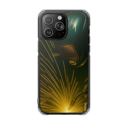 Miller Welder - Fundas magnéticas transparentes resistentes a impactos para iPhone