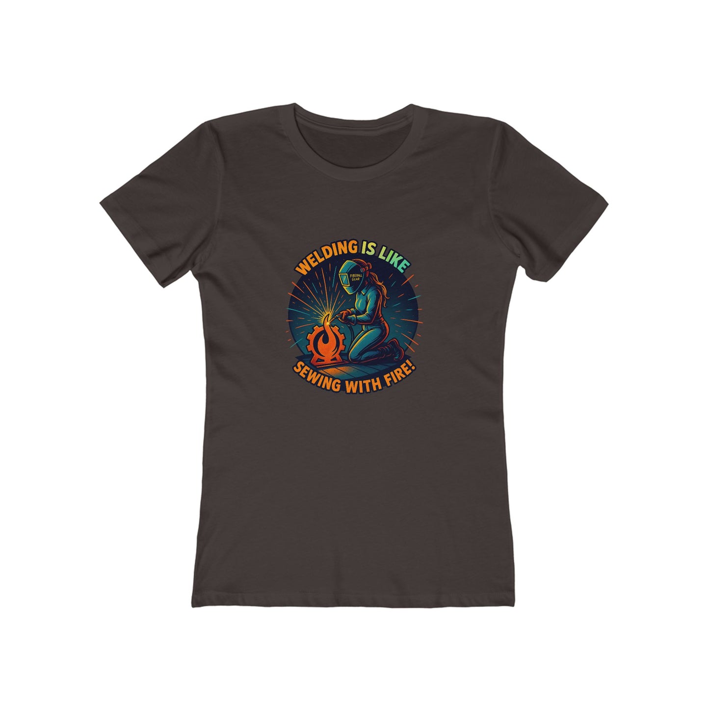 Soldar es como coser con fuego - Camiseta ajustada para mujer