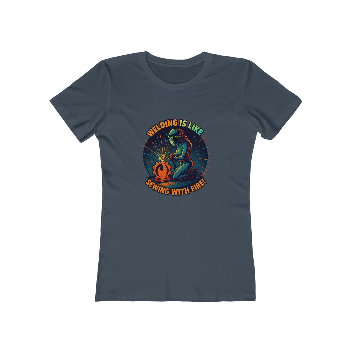 Soldar es como coser con fuego - Camiseta ajustada para mujer